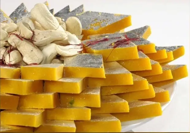 Kesar Kaju Burfi Recipe (Saffron Cashewnuts Burfi)