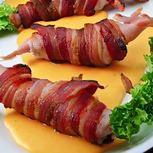 Chicken Wrapped in Bacon With a Cheese