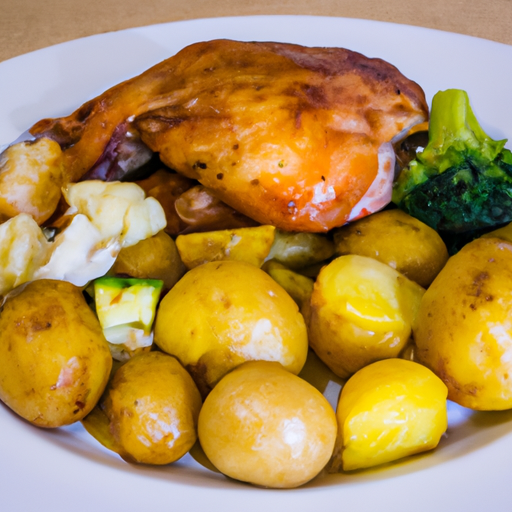 Baked Chicken & Roasted New Potatoes Recipe