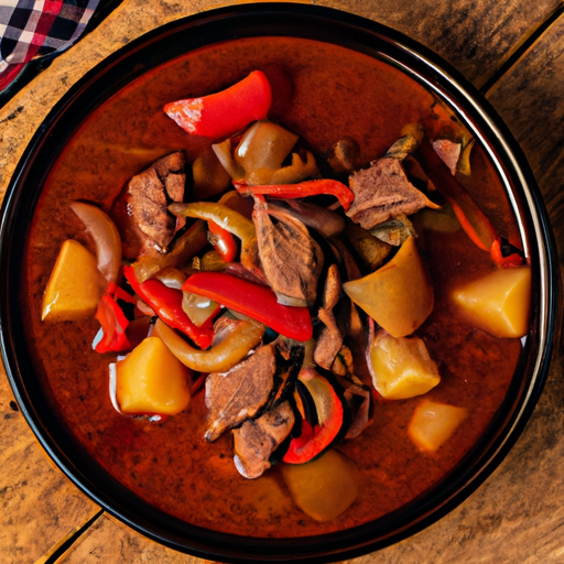 An image that captures the essence of a comforting beef goulash recipe