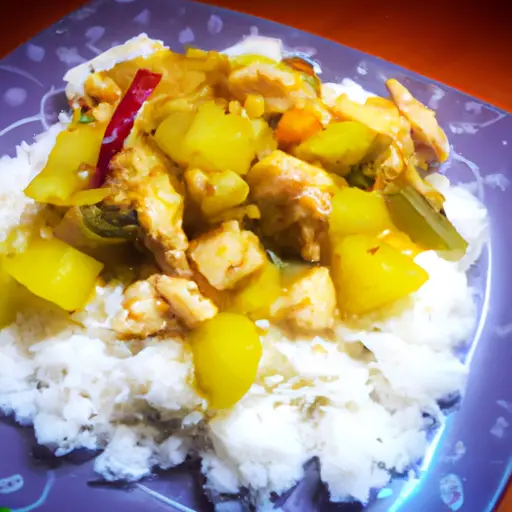 Fruity Chicken Curry and Rice Recipe
