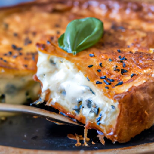 An image of a golden-brown haddock flan fresh out of the oven, with a delicate crust and creamy filling, garnished with vibrant green herbs and a sprinkle of black pepper