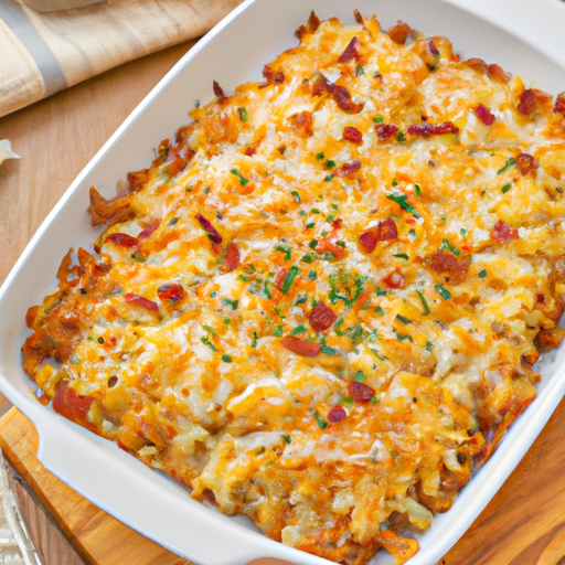 Hash Brown Casserole With Bacon, Onions, and Cheese