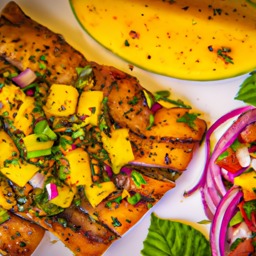 Snapper With Grilled Mango Salsa