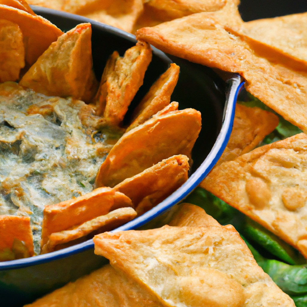 An image capturing the golden crust of a piping hot Air Fryer Spinach Artichoke Dip, bubbling with creamy goodness