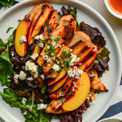 BBQ Chicken With Peach and Feta Slaw