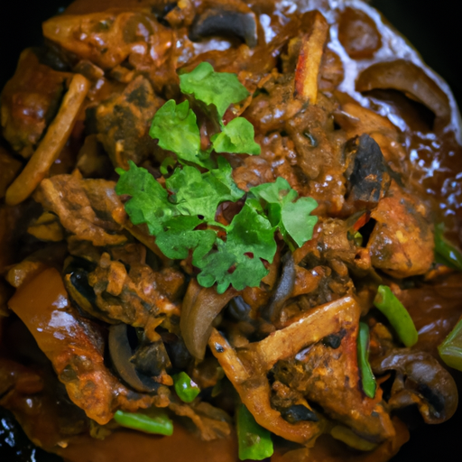 the essence of a sizzling Black Pepper Curry Chicken Saute in an enticing image