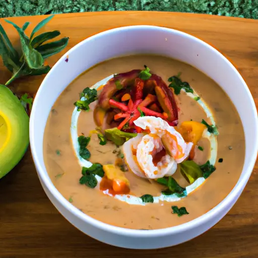 Chilled Corn Soup With Shrimp, Avocado and Tomato Relish