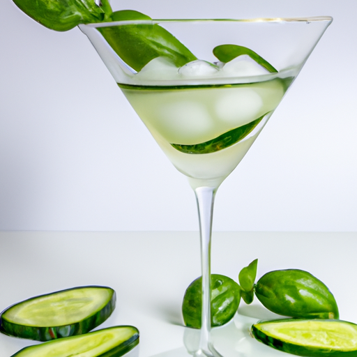 Cucumber Basil Martini Cocktail Recipe