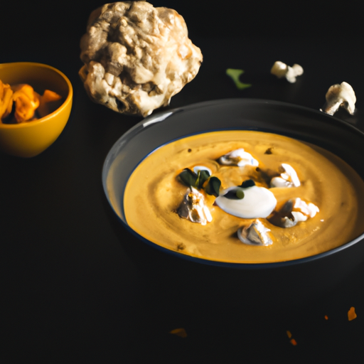 the essence of comfort in a steaming bowl of curried cauliflower soup