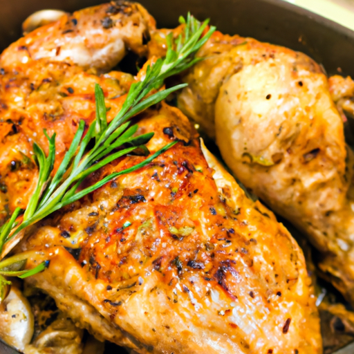 Grilled Split Chicken With Rosemary and Garlic