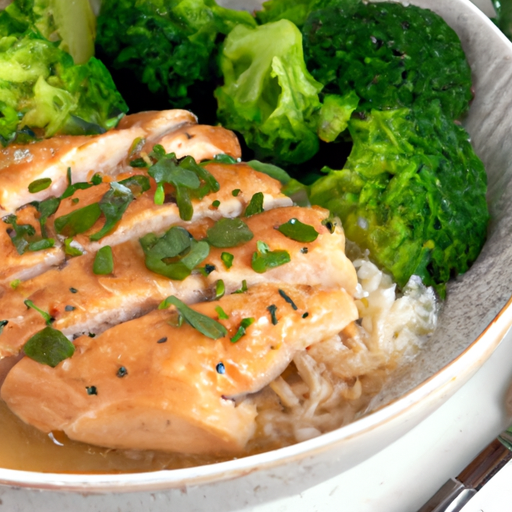 An image showcasing a succulent piece of chicken, perfectly cooked, nestled among vibrant green florets of broccoli, all bathed in a luscious, savory sauce, inviting readers to discover the magic of Instant Pot Chicken and Broccoli