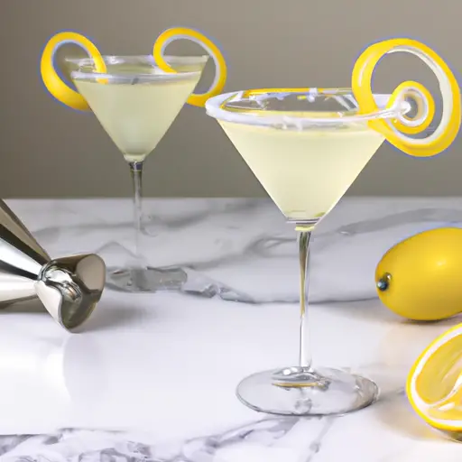 An image capturing the vibrant essence of a Lemon Drop cocktail
