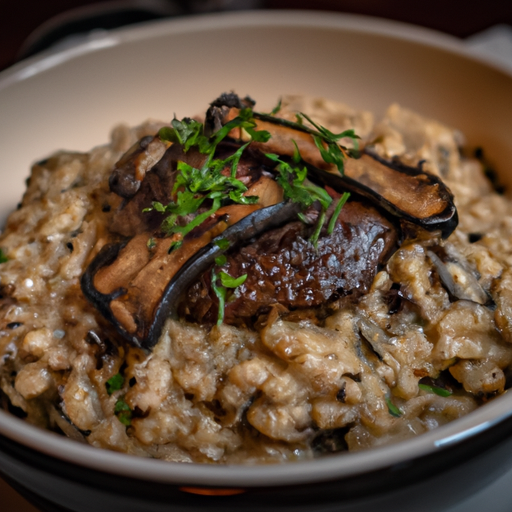 Mushroom Barley Risotto With Roasted Portobello Steaks