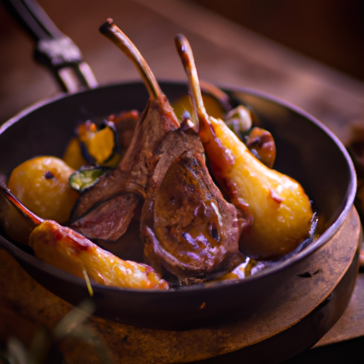 One Skillet Lamb Chops With Pears