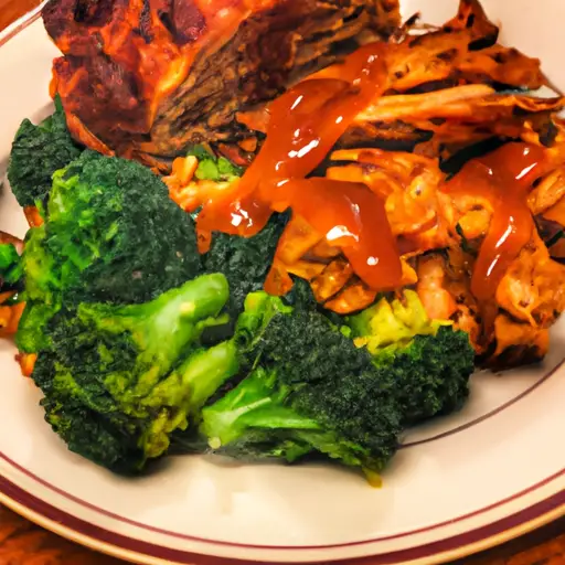 Pulled Barbecue Chicken With Sweet Potatoes and Broccoli
