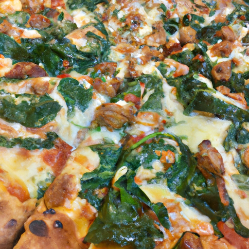 Spinach and Chicken Sausage Pizza