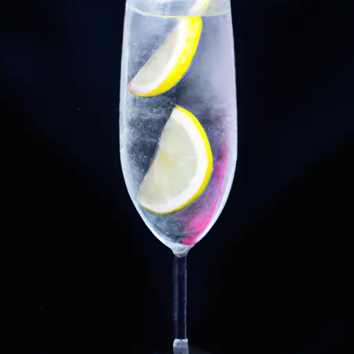 An image capturing a crystal-clear highball glass, filled to the brim with a refreshing Tom Collins cocktail
