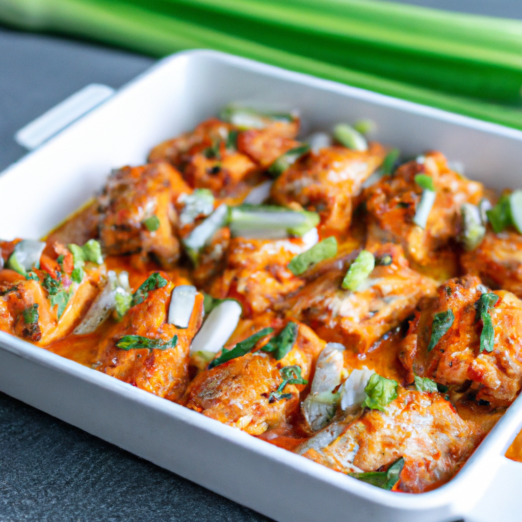 An image showcasing a succulent buffalo chicken dish cooked to perfection in a slow cooker