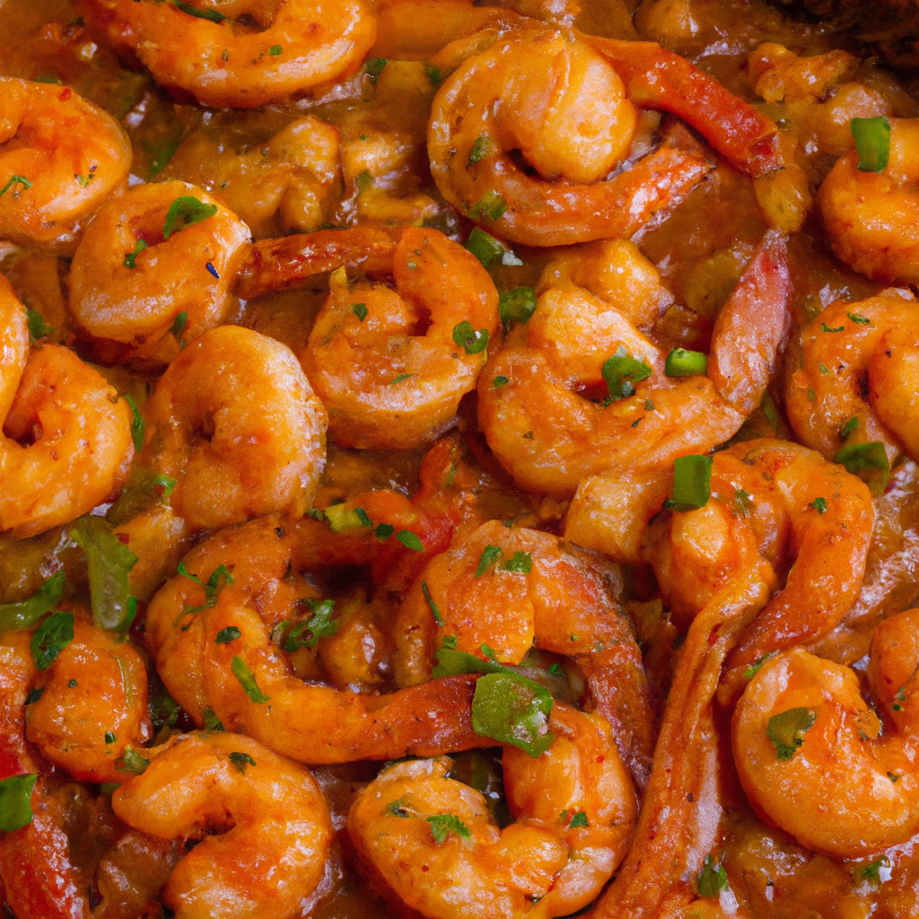 An inviting image showcasing succulent Cajun shrimp simmering in a slow cooker