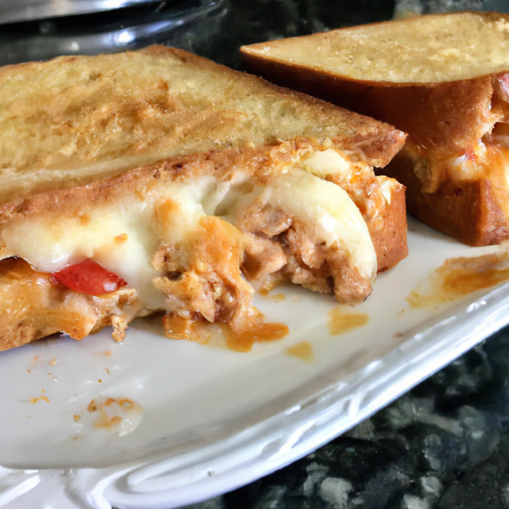 An image showcasing a golden, bubbling tuna melt emerging from a slow cooker