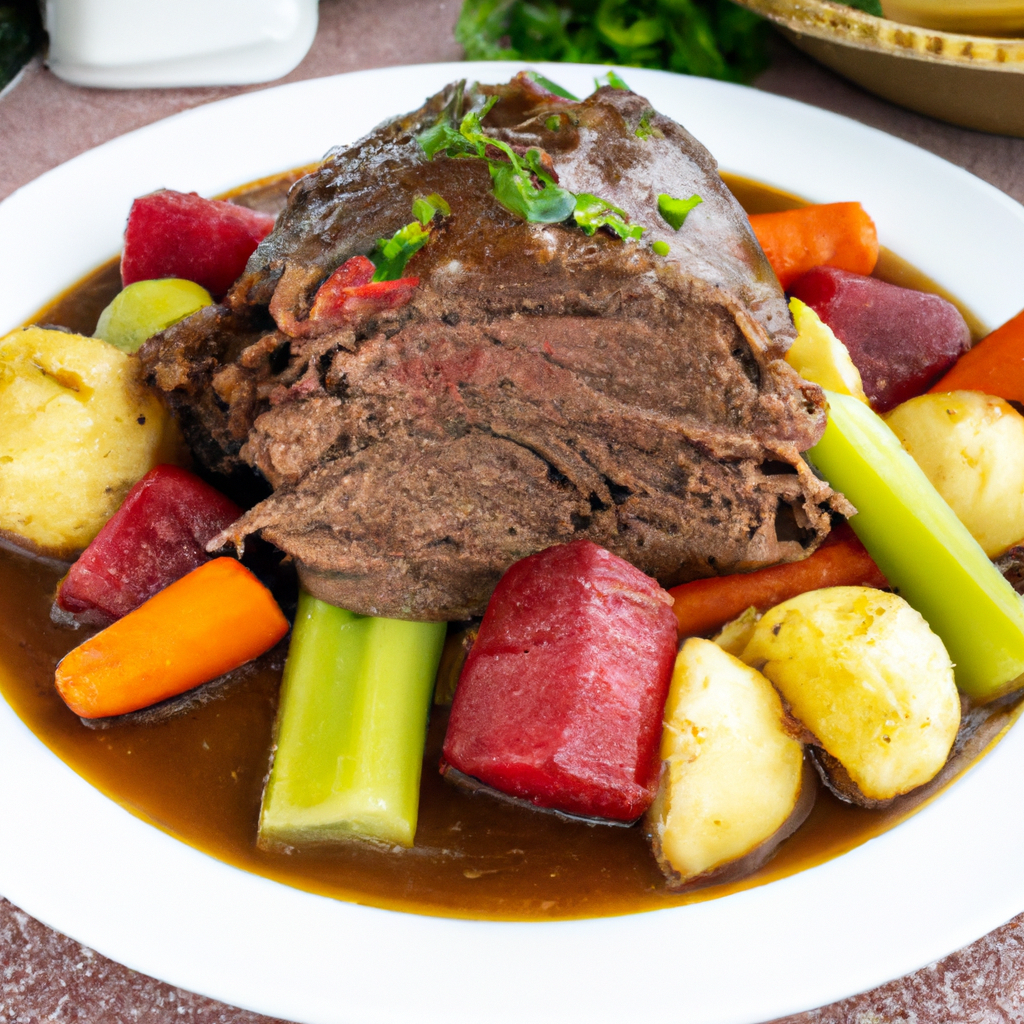 the essence of a comforting slow cooker pot roast with a tantalizing image