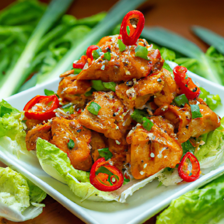 Spicy-Sweet Chicken Lettuce Cups