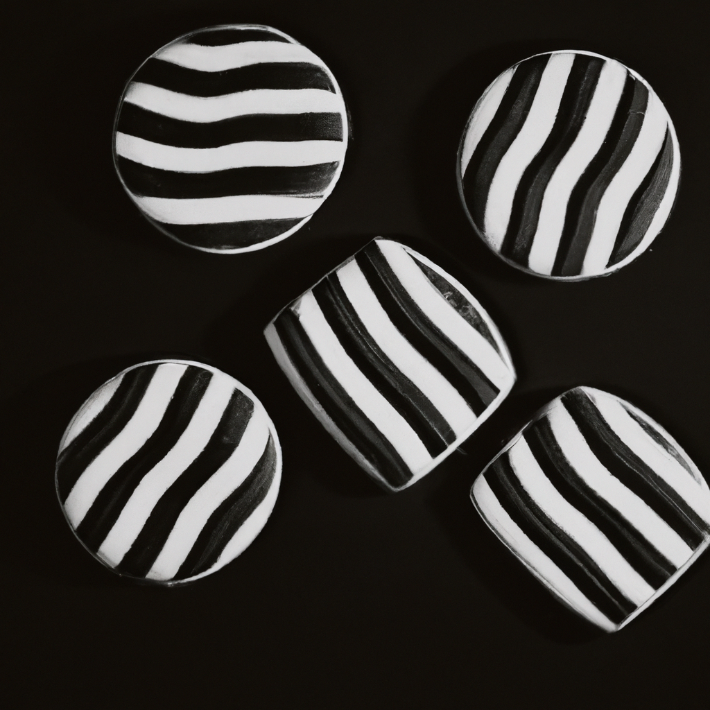 A captivating image showcasing the exquisite artistry of black and white striped cookies