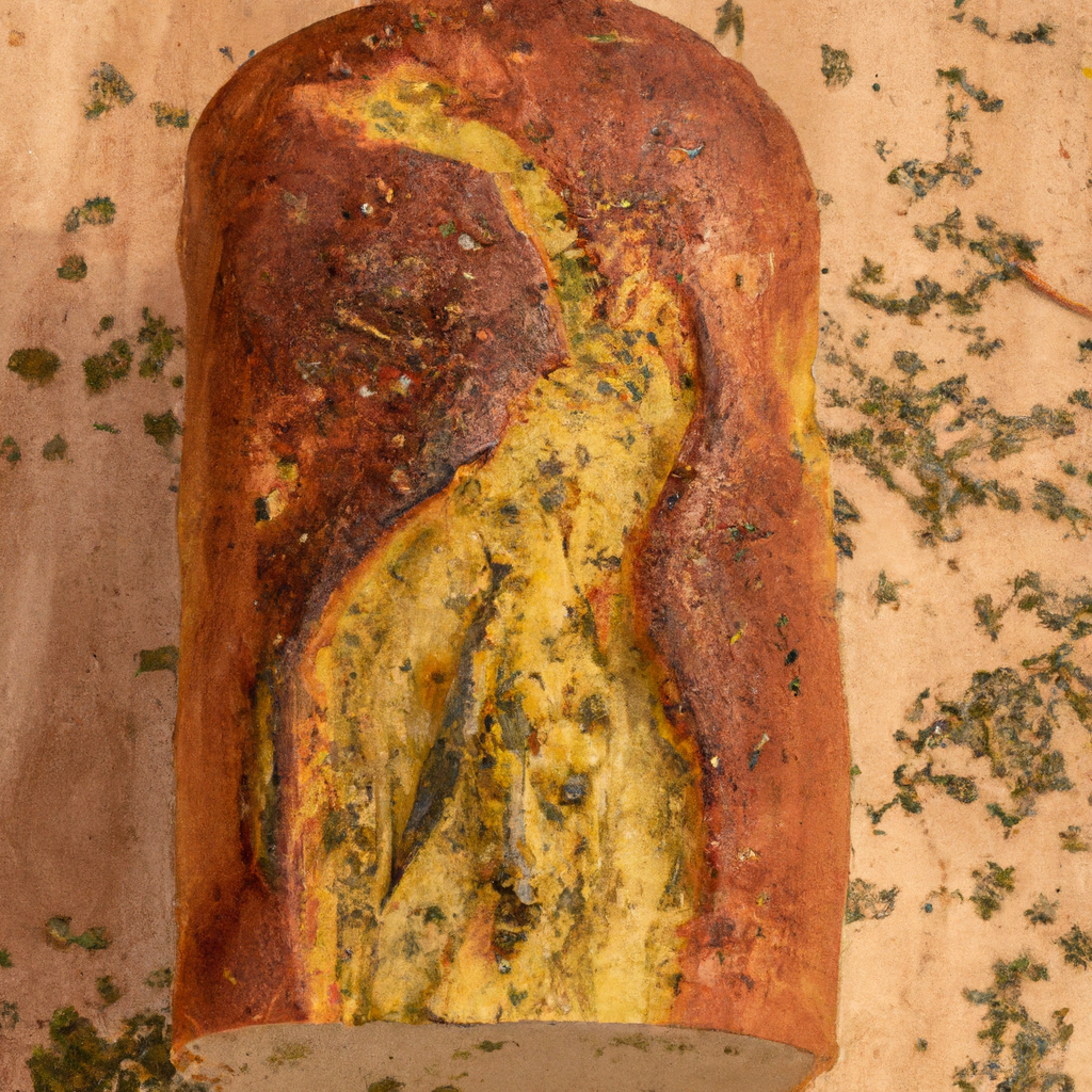 An image capturing the rustic charm of freshly baked bottle gourd bread
