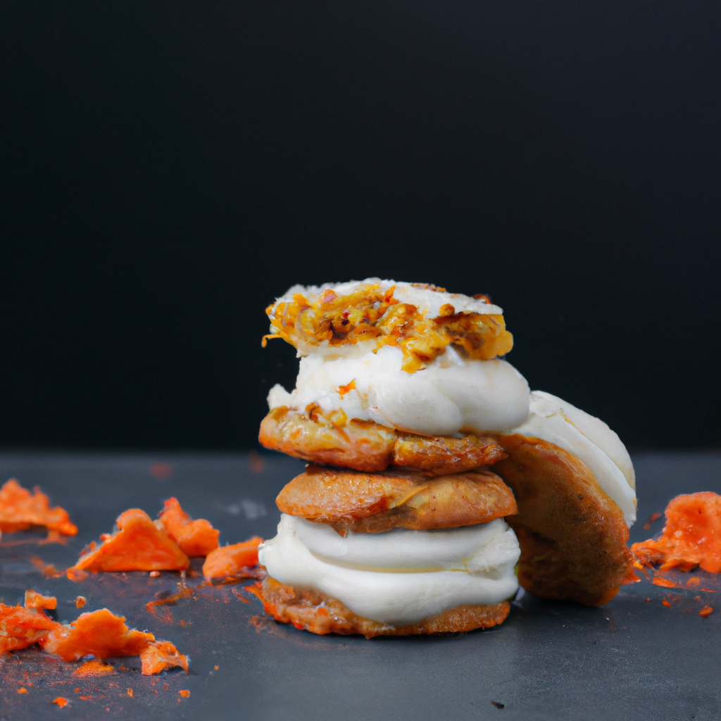 An image that showcases the irresistible allure of carrot cake sandwich cookies