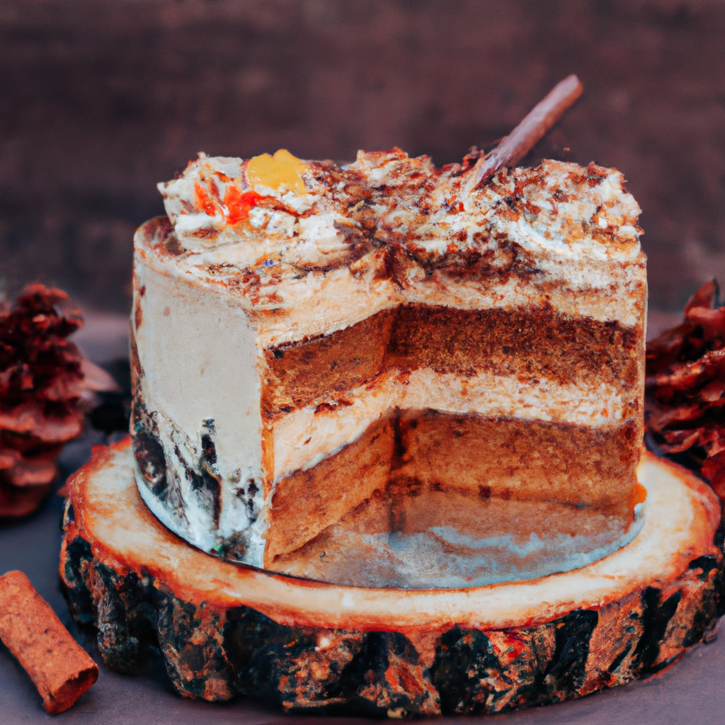 An image that showcases a delectable gingerbread cake, its rich and moist layers adorned with a luscious cream cheese frosting