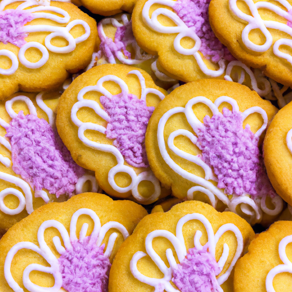 E the essence of sweet indulgence with a vibrant image of perfectly round sugar cookies, adorned with delicate pastel icing