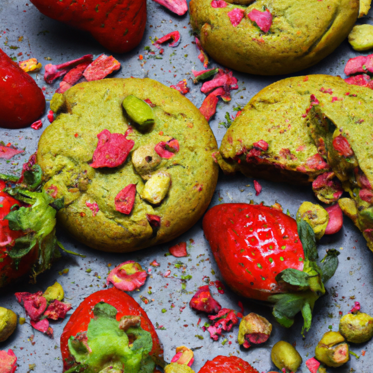 Strawberry, Black Pepper, and Pistachio Cookies
