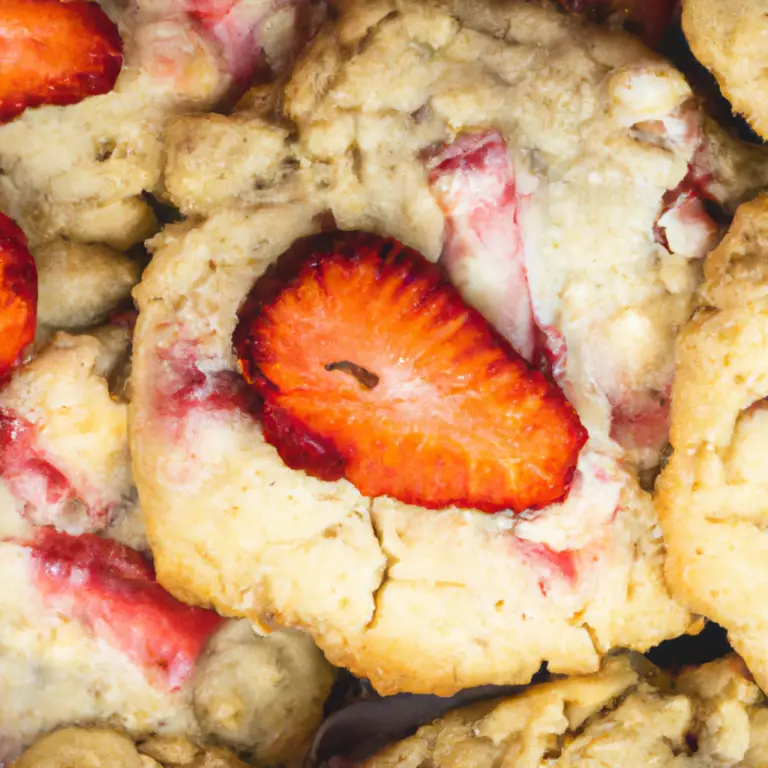 White Chocolate, Strawberry, and Oatmeal Cookies