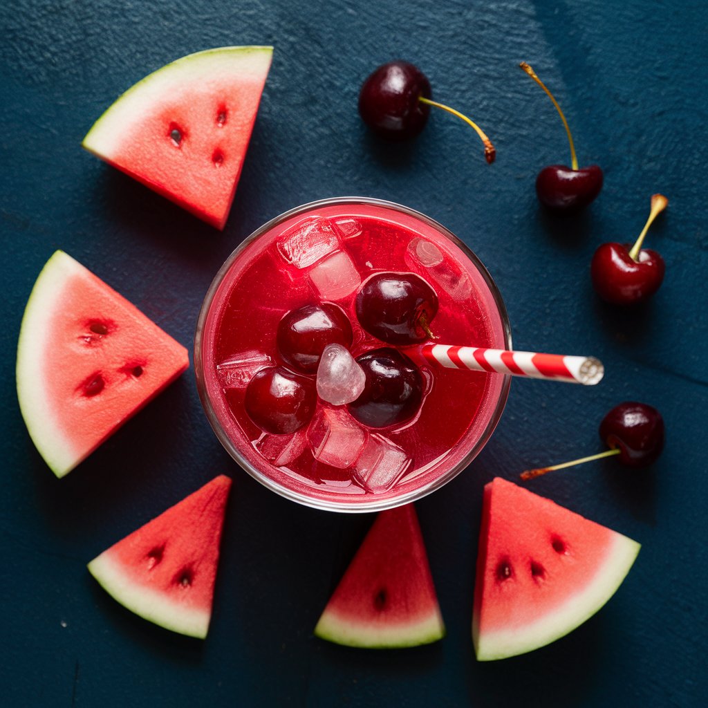 watermelon and cherry drink