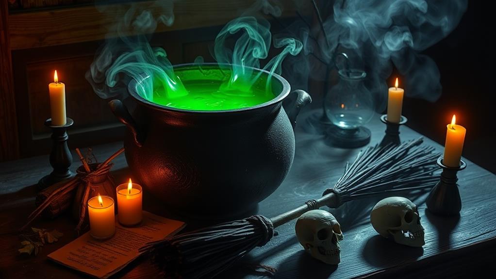 magical potion in cauldron