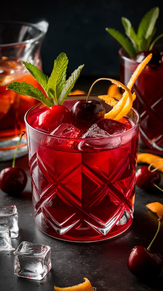 cherry infused bourbon cocktail