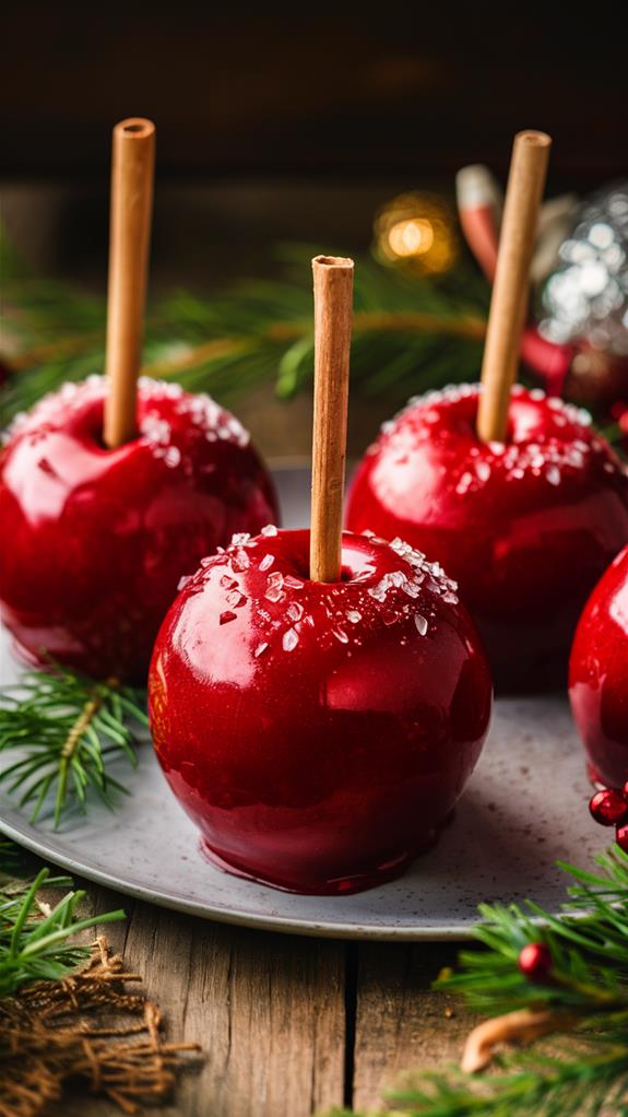 cinnamon coated caramel apples