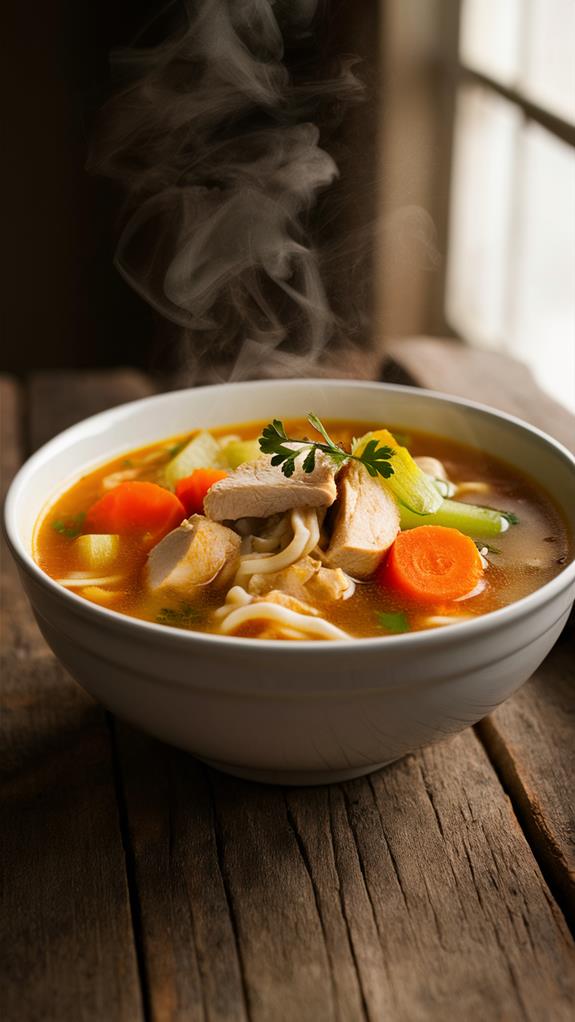 comforting chicken noodle soup