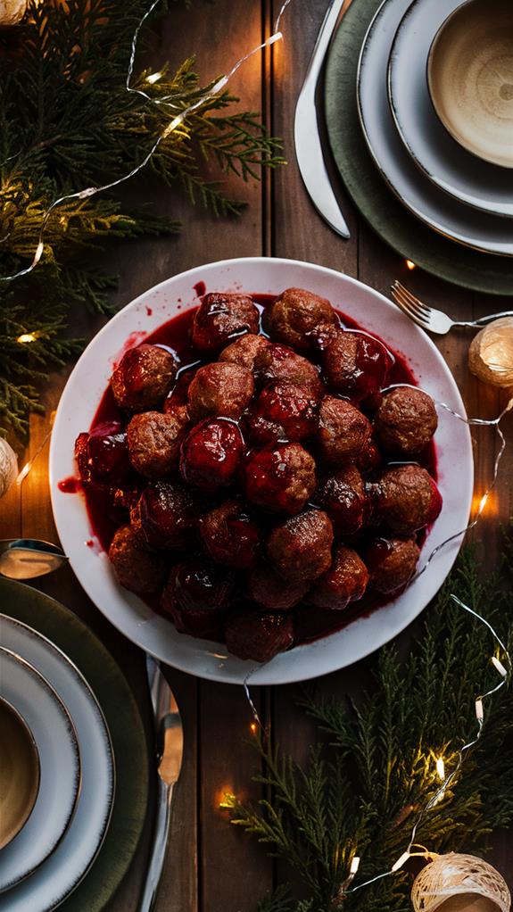 cranberry glazed savory meatballs