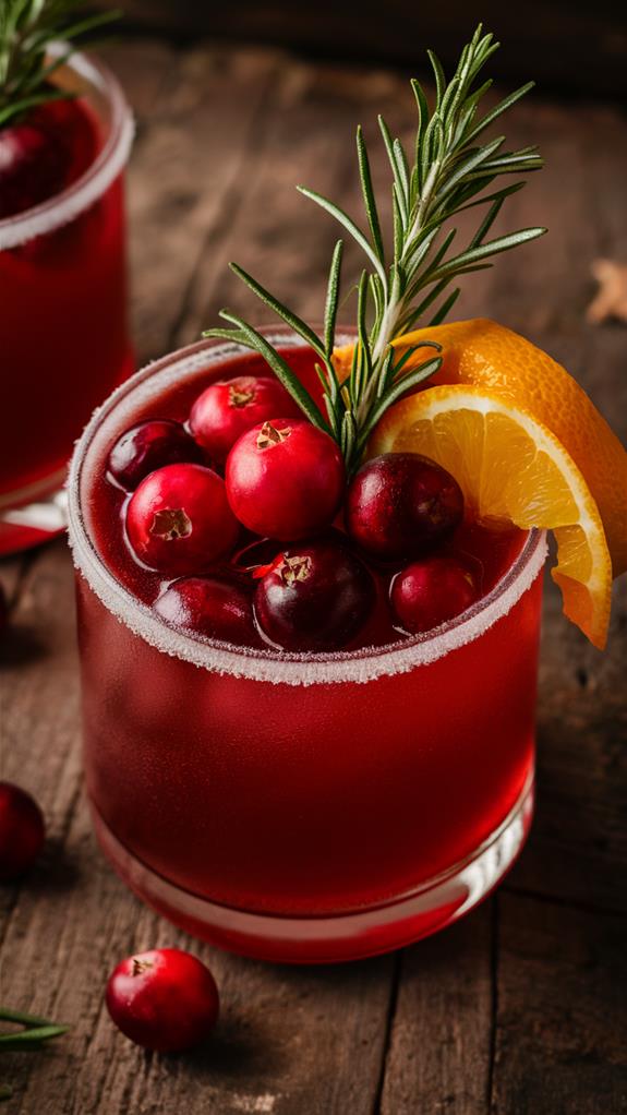 cranberry infused bourbon cocktail