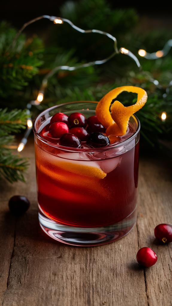 cranberry infused whiskey cocktail