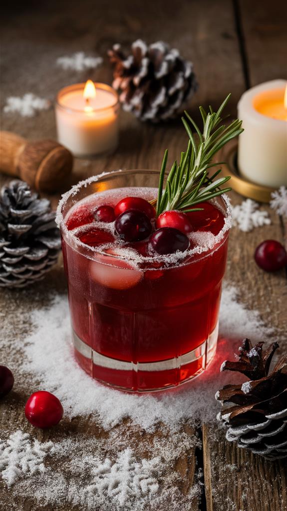 cranberry infused whiskey cocktail