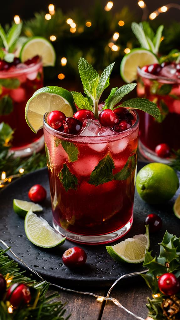 cranberry mojito holiday drink