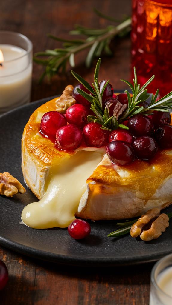 cranberry topped baked brie