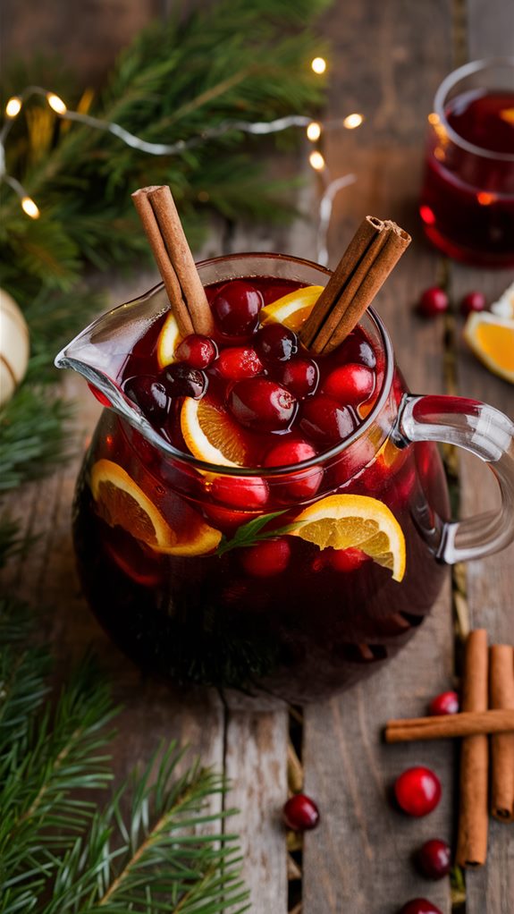 festive cranberry cinnamon drink