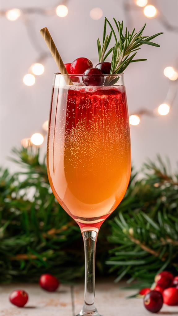 festive cranberry mimosa cocktail