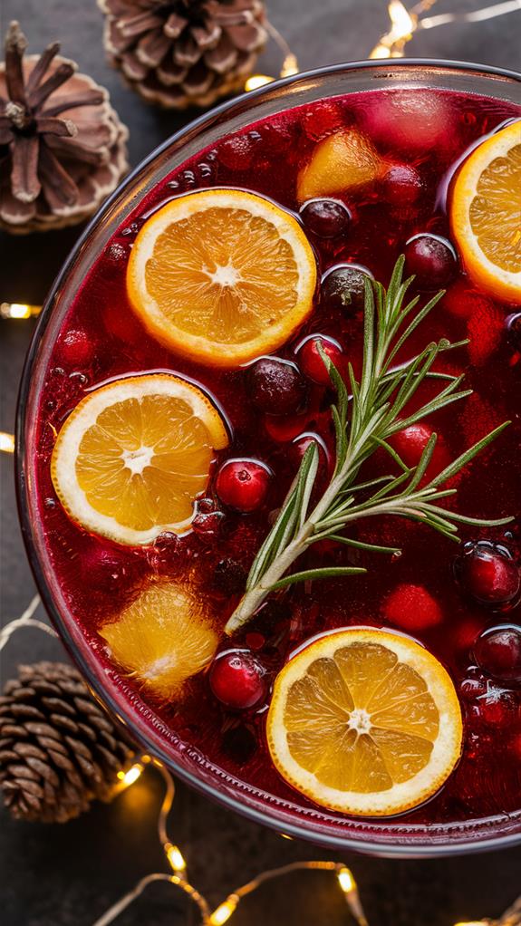 festive cranberry sparkling beverage