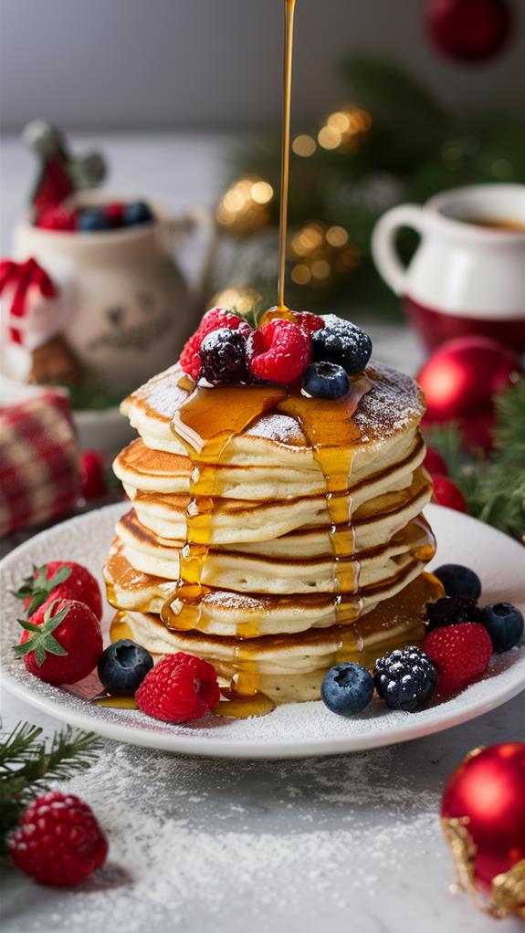 festive fluffy pancake tower