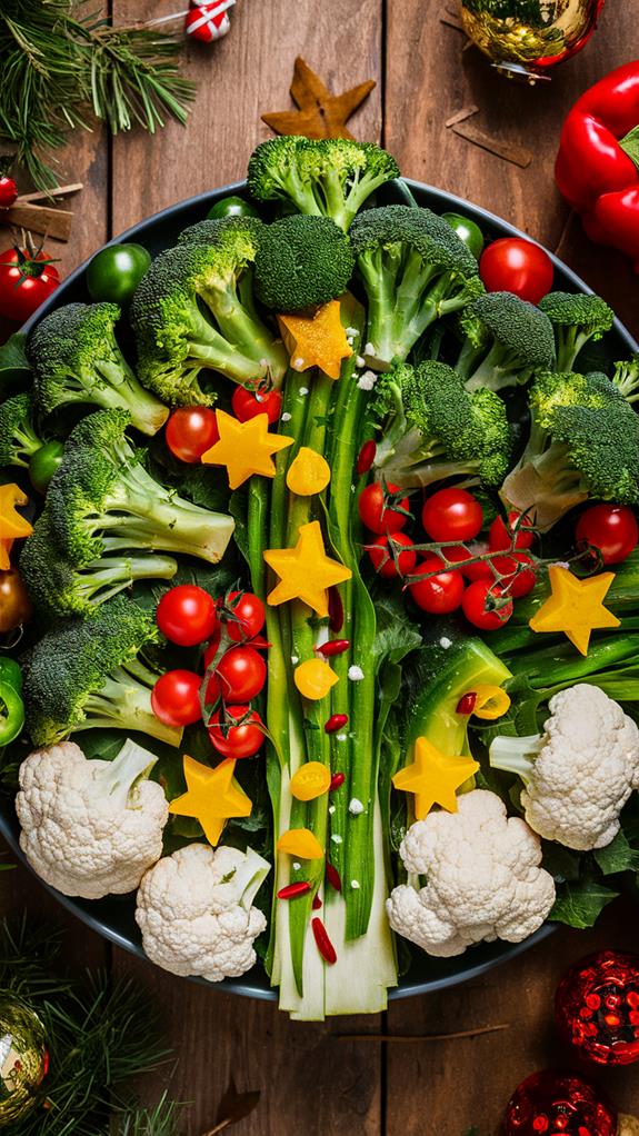 festive holiday vegetable arrangement